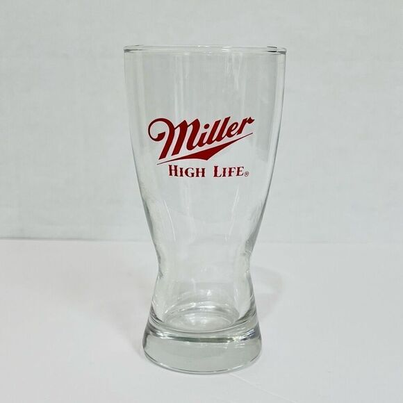 Miller Beer Glasses   One 16 Oz Miller Lite   One 12 Ounce Miller High Life - Picture 5 of 6
